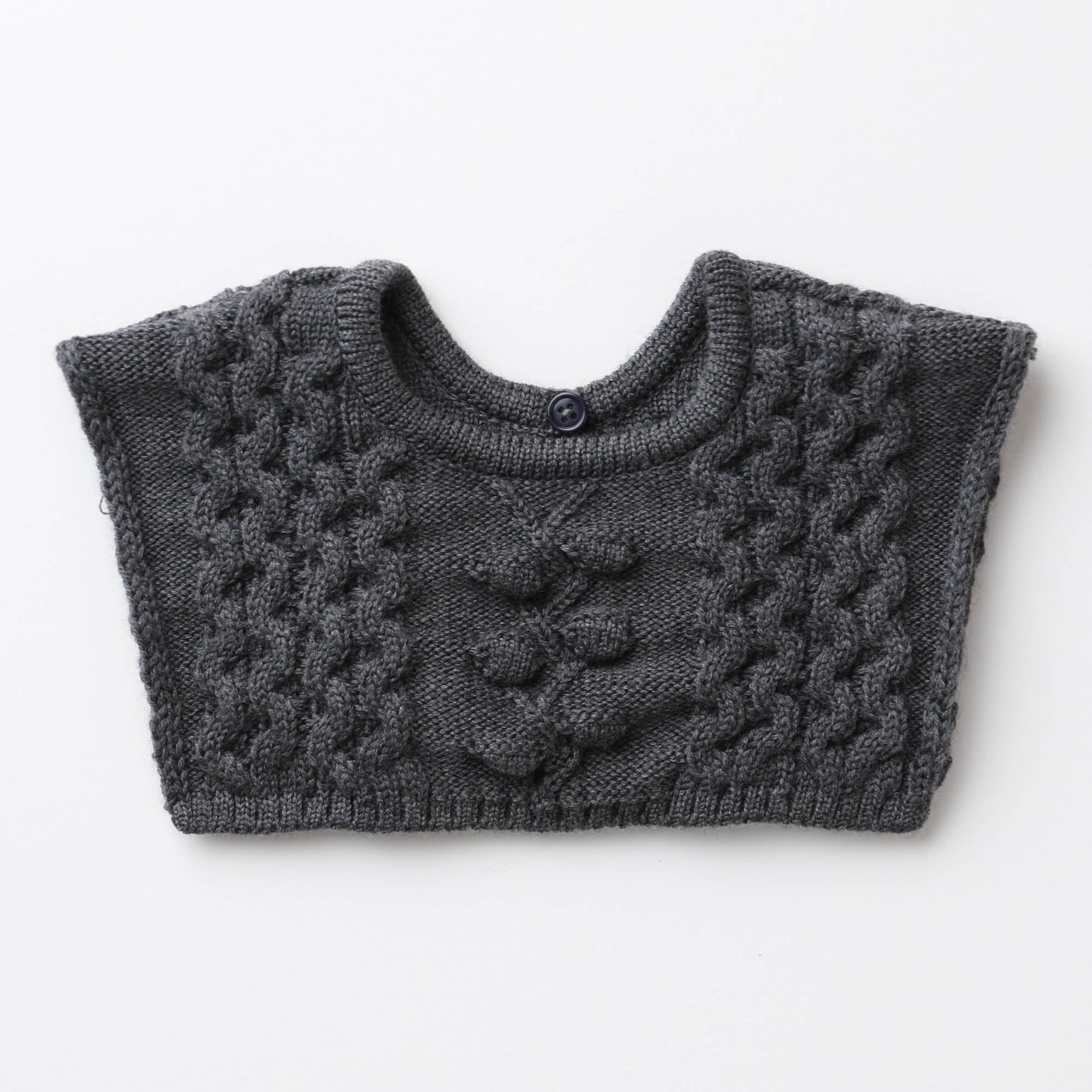 ウール付け衿スタイ アラン編み