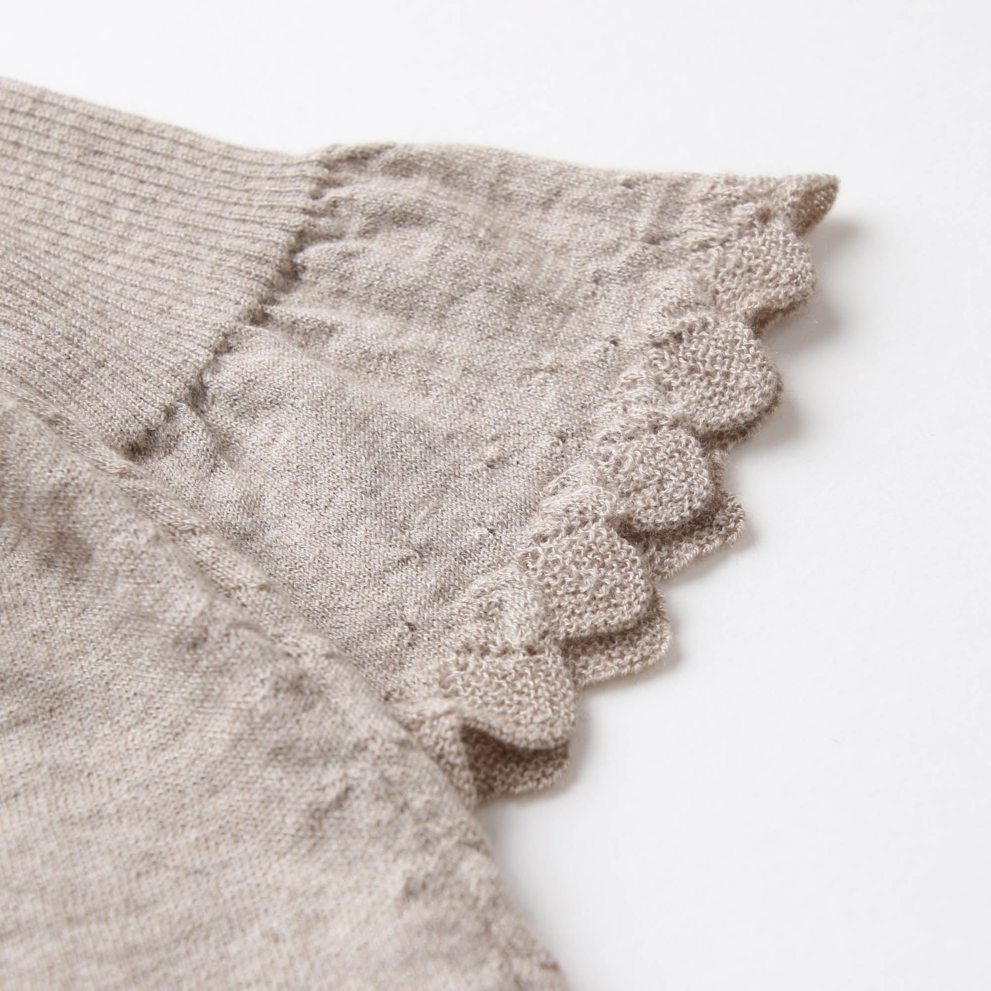 カシミヤ×シルク×コットン ベビードレス&帽子(ブラウン)