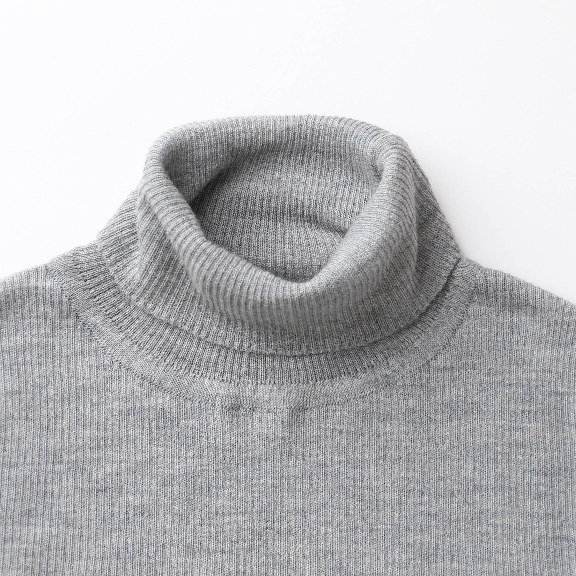 タートルネック リブニット 大人(グレー)