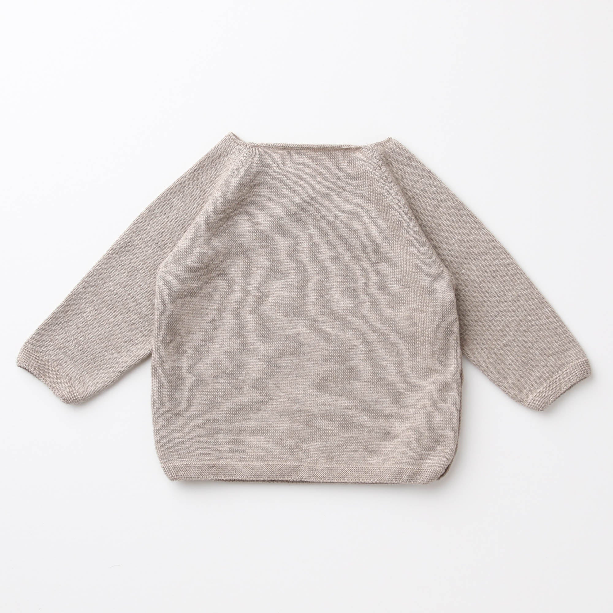 カシミヤ×シルク×コットン キモノ合わせ長袖上着(ブラウン)