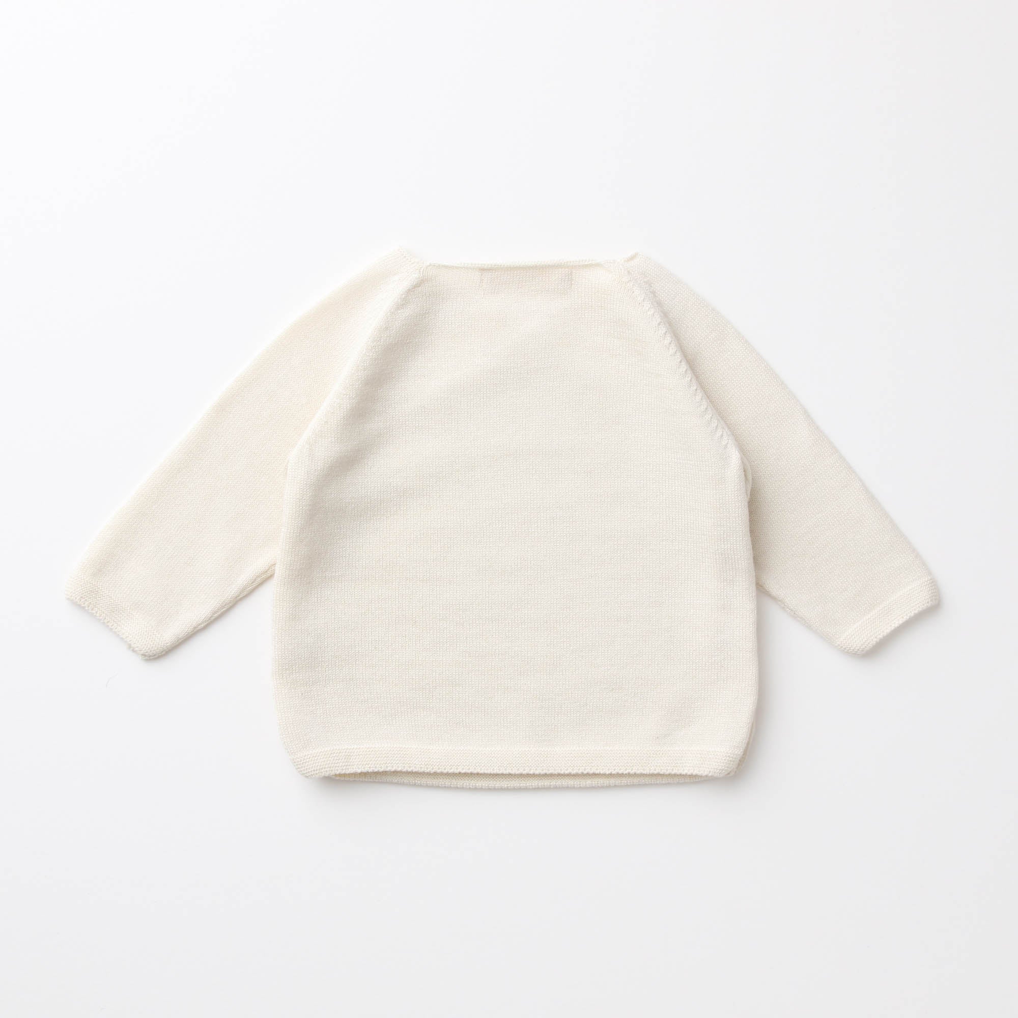 カシミヤ×シルク×コットン キモノ合わせ長袖上着(アイボリー)