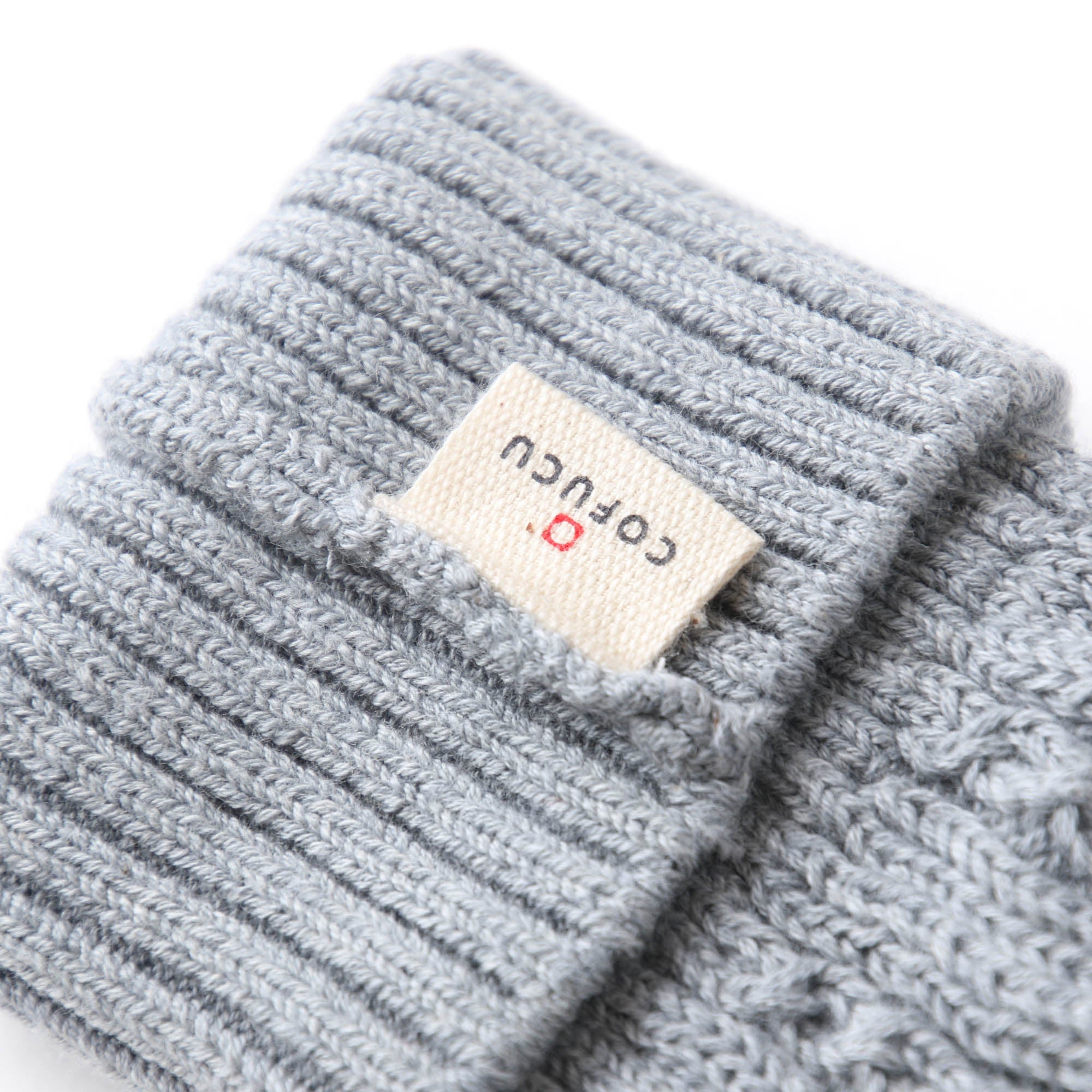 ケーブル編みレッグウォーマー(紺青)