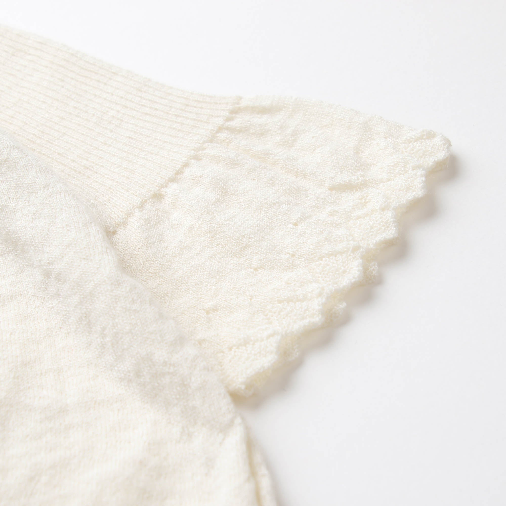 カシミヤ×シルク×コットン ベビードレス&帽子(アイボリー)