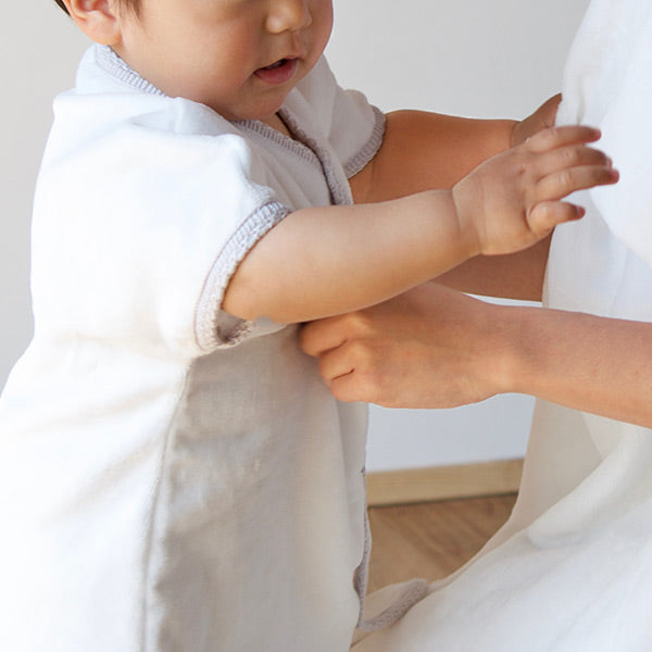 長く使えるふんわりベビーバスローブ