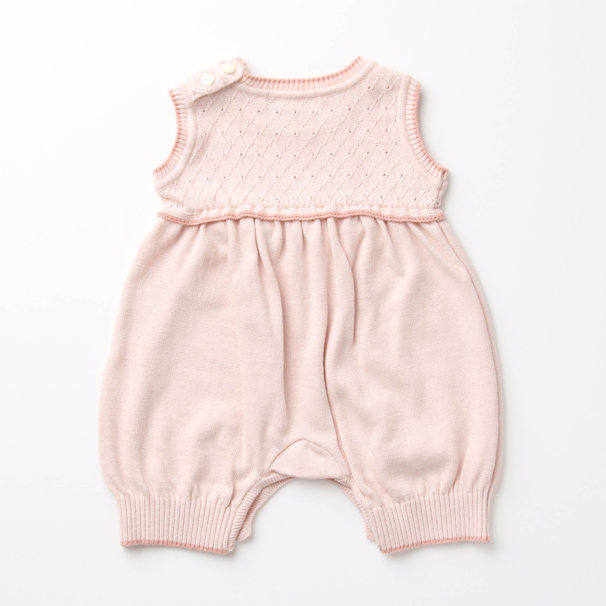 スモッキングロンパース(さくらねずみ)