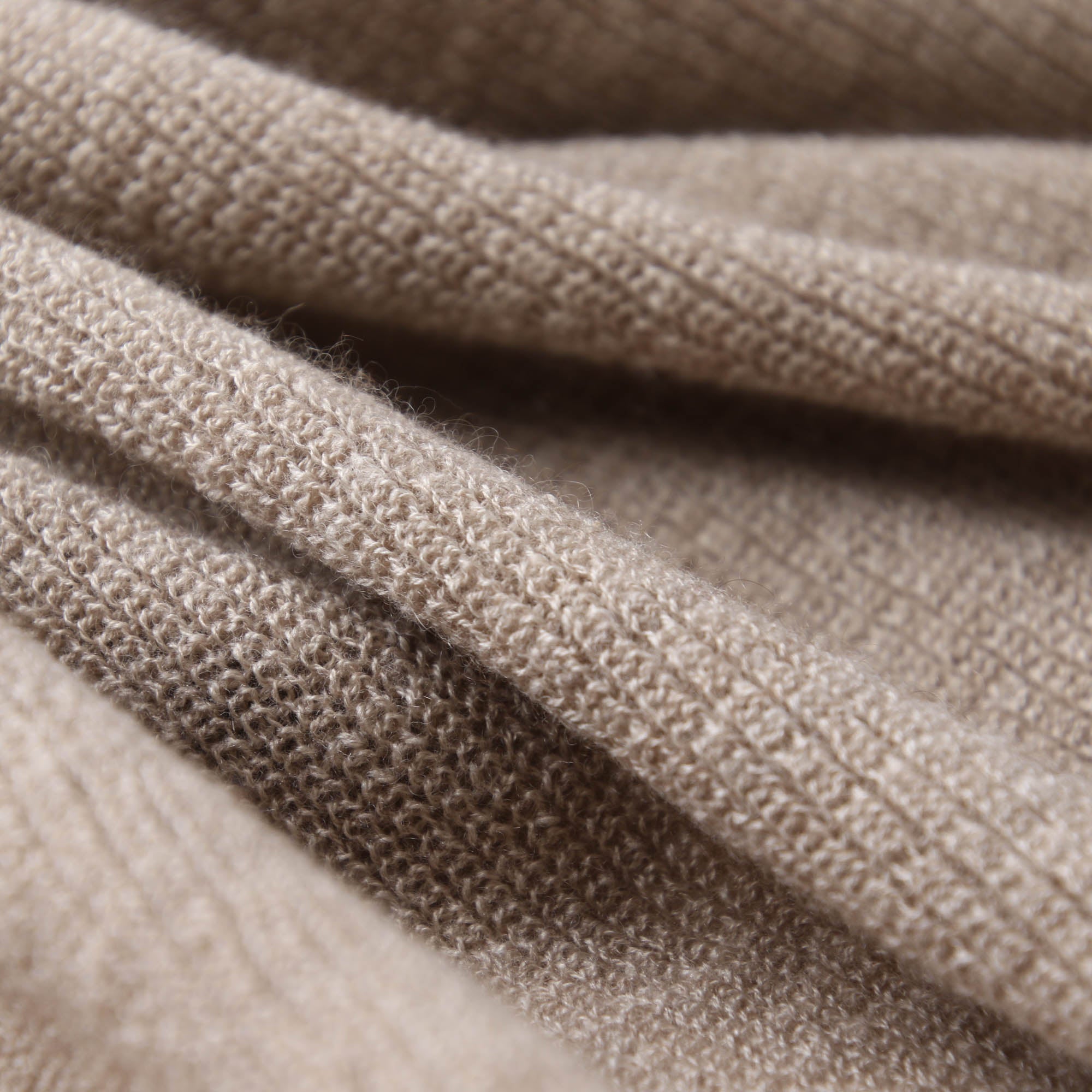 カシミヤ混ニットショール(ブラウン)