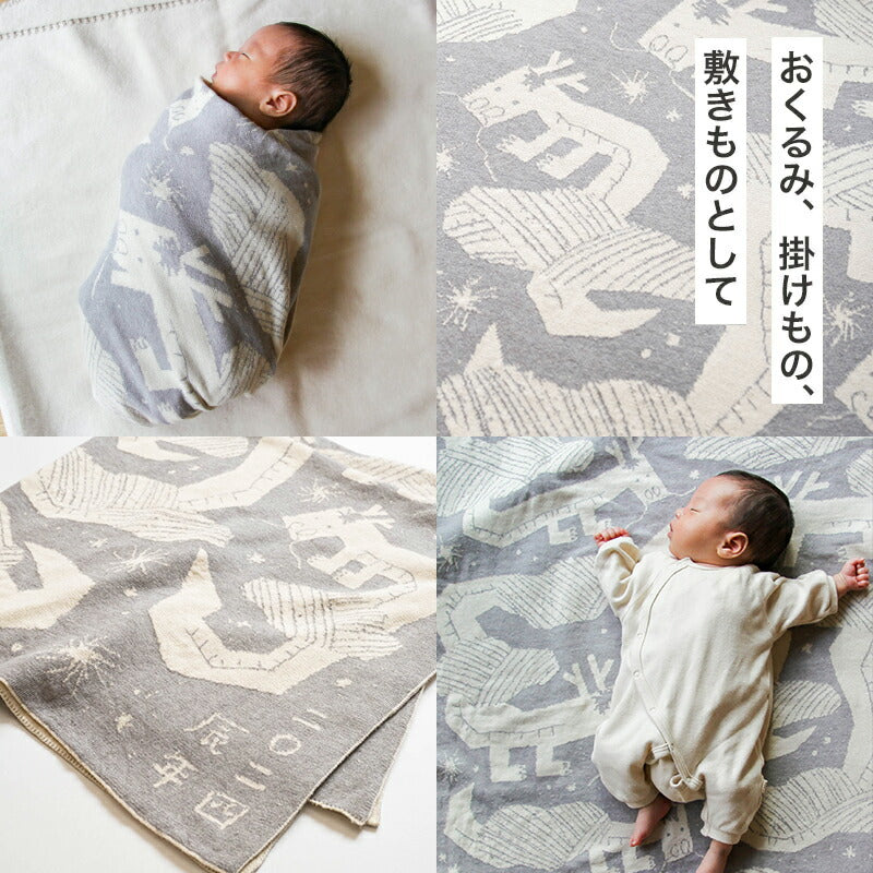 辰年アフガン(生成×はとばねずみ)