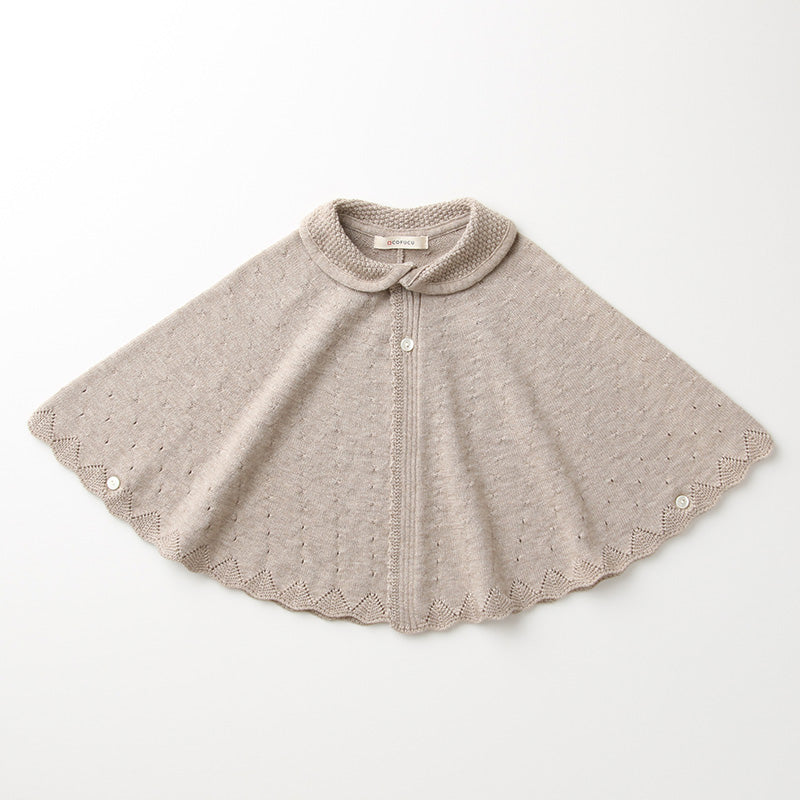 マシュマロ衿付きマント（ブラウン）