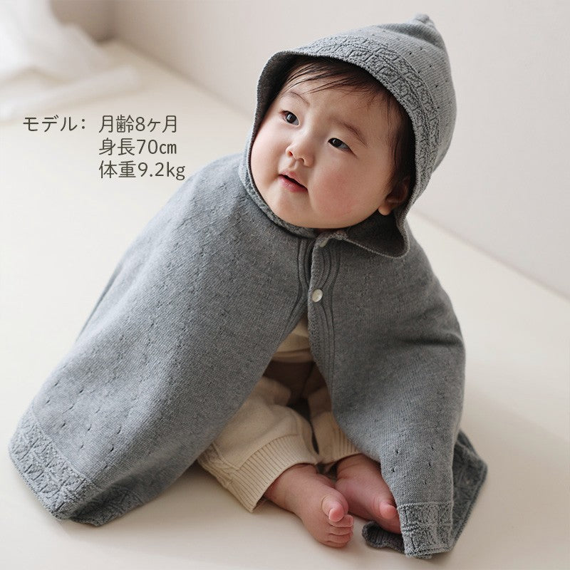 麻の葉柄マント（紺青）