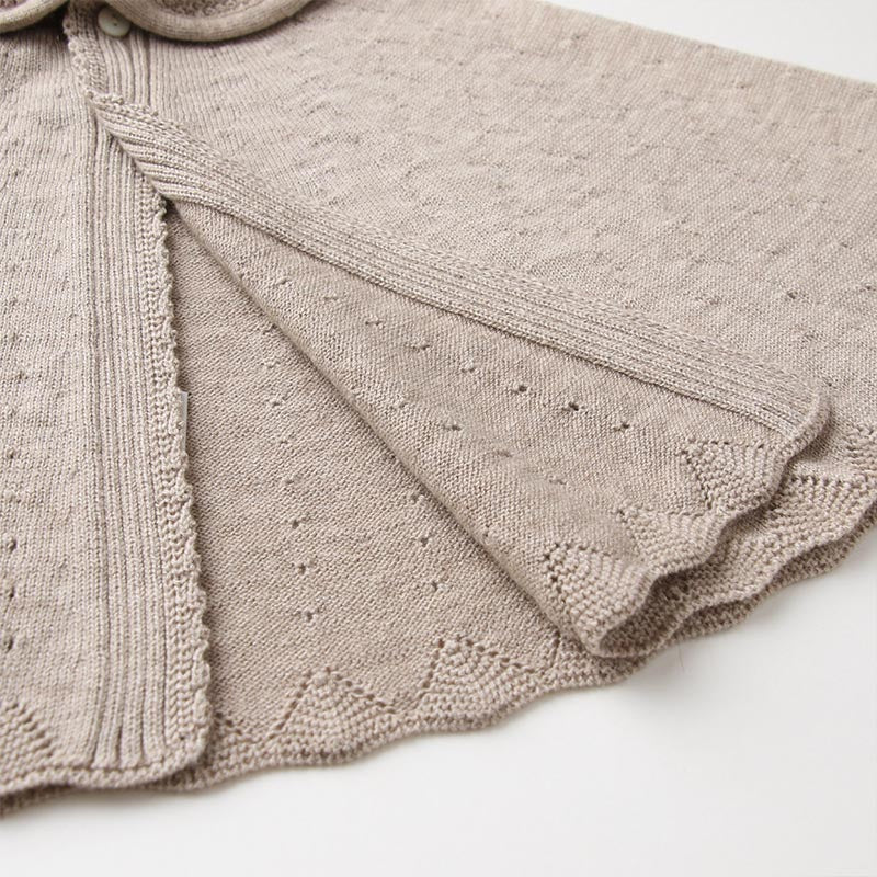 マシュマロ衿付きマント（ブラウン）