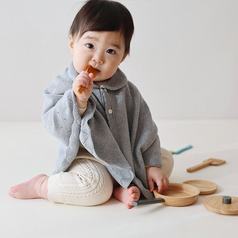 衿付き一重ケープ（紺青）