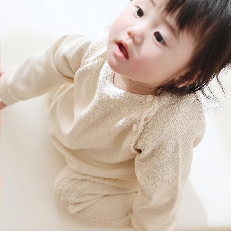 ラグランカバーオール 縄編み