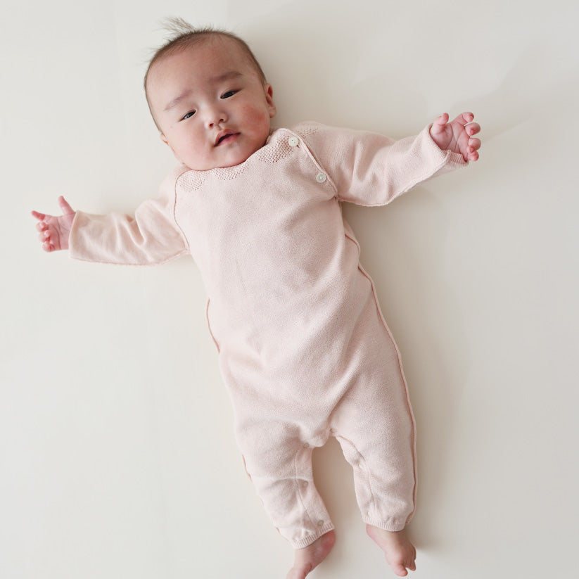 ラグランカバーオール（さくらねずみ）