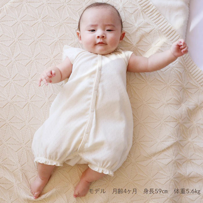 フリル袖ロンパース