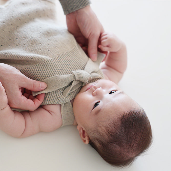 コットン×リネンロンパース