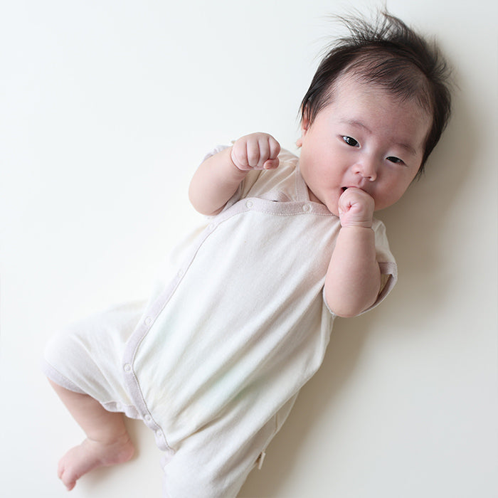 ニットトリミングロンパース