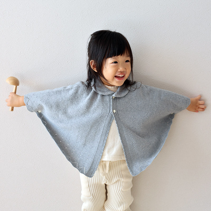 衿付き一重ケープ（紺青）