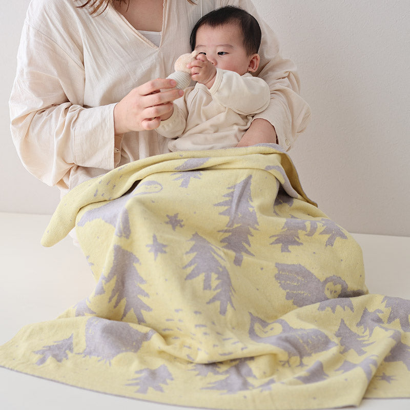 ふくろうアフガン(やまぶき)