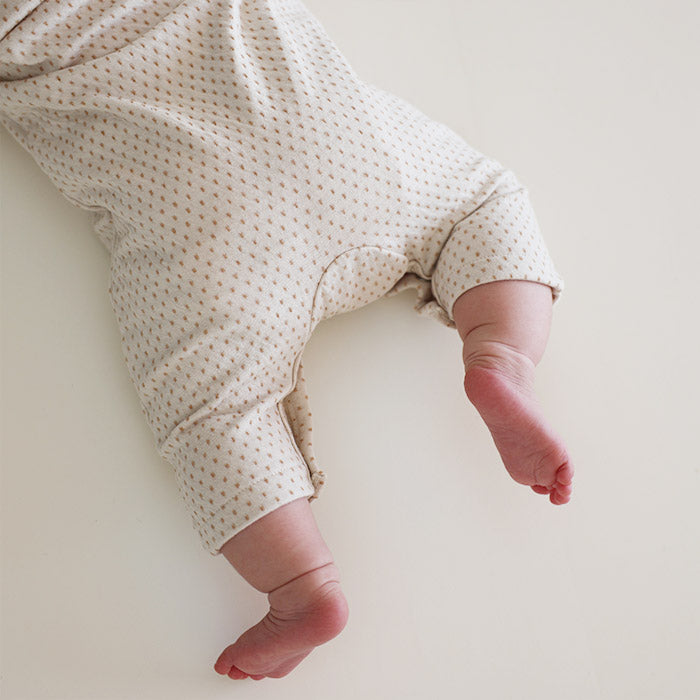 ドット柄衿付きカバーオール