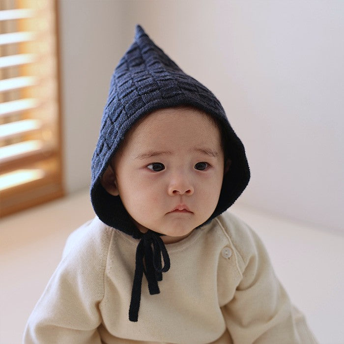 ウールこびと帽 バスケット編み