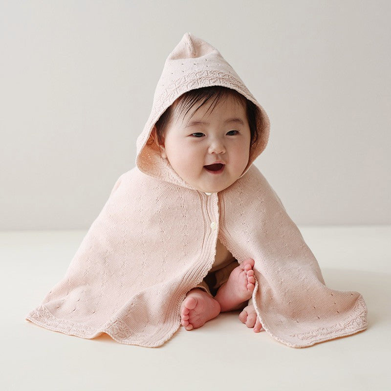 麻の葉柄マント（さくらねずみ）